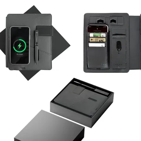 1071 PREMIUM Siyah Termo Deri Organizer Powerbank – Powerbank
