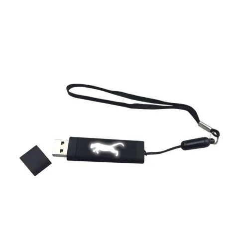 F-200-16 Siyah - Beyaz Işık 16 GB Işıklı Rubber Usb – USB Bellekler