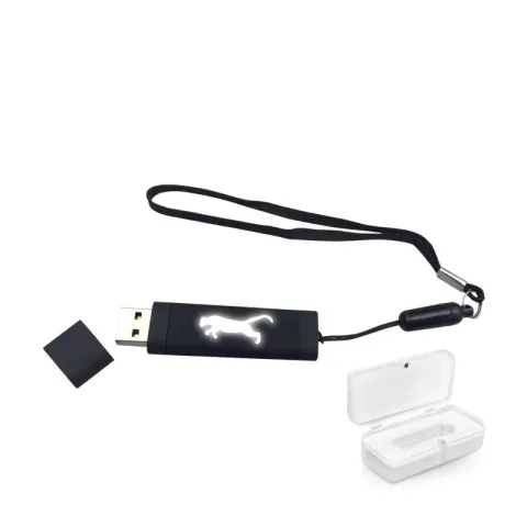 F-200-32 Siyah - Beyaz Işık 32 GB Işıklı Rubber Usb – USB Bellekler
