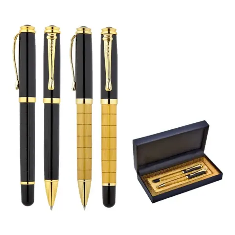 1214-RT Gold Metal Roller & Tükenmez Kalem Seti – Lüks Kalem Setleri (Tekli)