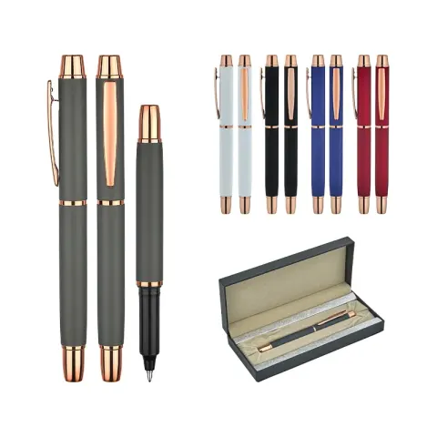 1256-KR Beyaz Metal Roller Kalem Seti – Lüks Kalem Setleri (Tekli)