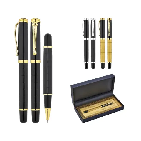 1214-KR Gold Metal Roller Kalem Seti – Lüks Kalem Setleri (Tekli)