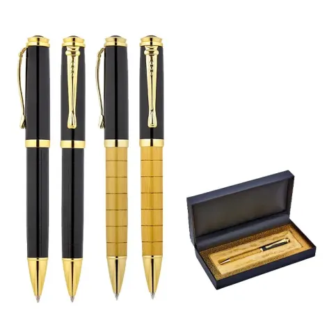 1214-KT Gold Metal Tükenmez Kalem Seti – Lüks Kalem Setleri (Tekli)