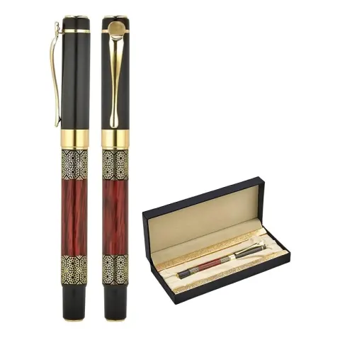 1217-KR Siyah-Gold Metal Roller Kalem Seti – Lüks Kalem Setleri (Tekli)