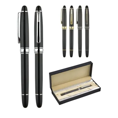 1218-KR Siyah-Füme Metal Roller Kalem Seti – Lüks Kalem Setleri (Tekli)