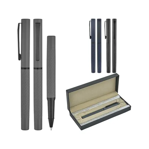1251-KR Gri Metal Roller Kalem Seti – Lüks Kalem Setleri (Tekli)