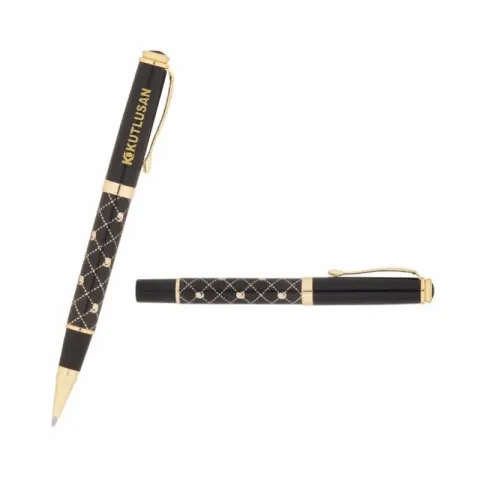 656-R Siyah-Gold Metal Roller Kalem – Metal Tükenmez - Roller Kalemler