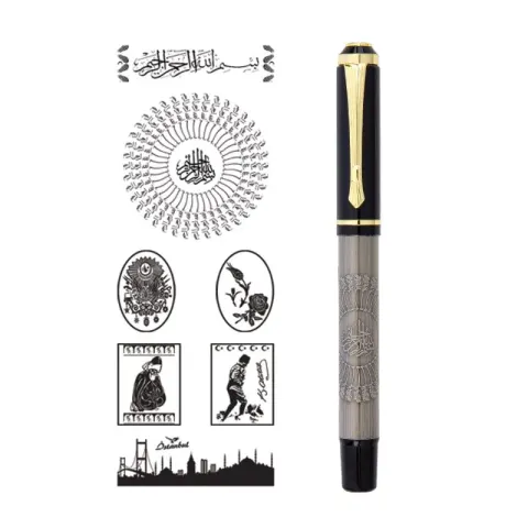 661-R Atatürk Kabartma Figürlü Metal Roller Kalem – Metal Tükenmez - Roller Kalemler