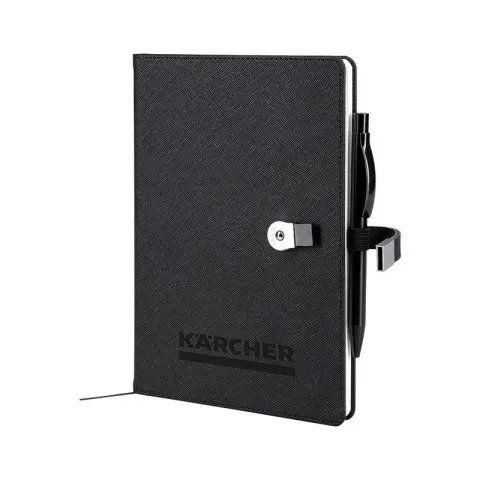 1701 Siyah 15 x 21 Termo Deri USB'li Defter – Not Defterleri