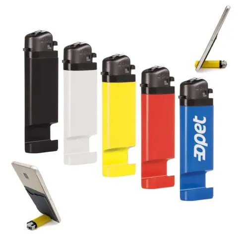 PHL-365 Beyaz Telefon Standlı Taşlı Sibopsuz Çakmak – Telefon Standlı Çakmak