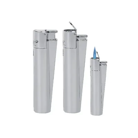 MJ-100 Saten-Silver Clipper Metal Turbo Siboplu Çakmak – Clipper Metal Çakmak