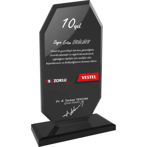 EKT-102-FM Kristal Plaket – Kristal Plaketler