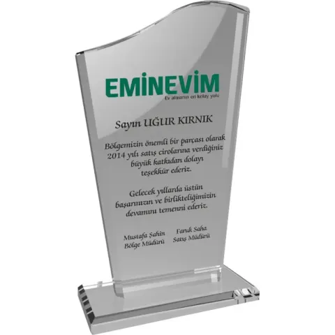 EKT-108-SFF Kristal Plaket – Kristal Plaketler