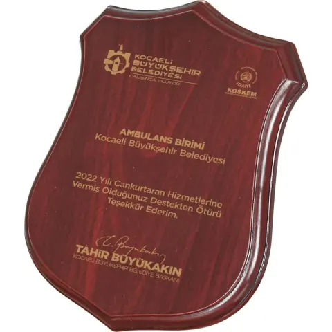 BK-75 Ahşap Plaket – Kristal Plaketler